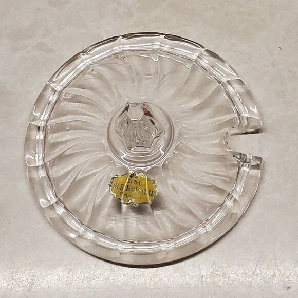 Echt Lead Crystal Lid For Compote Bleikristall Gepresst 4" - Picture 6 of 6